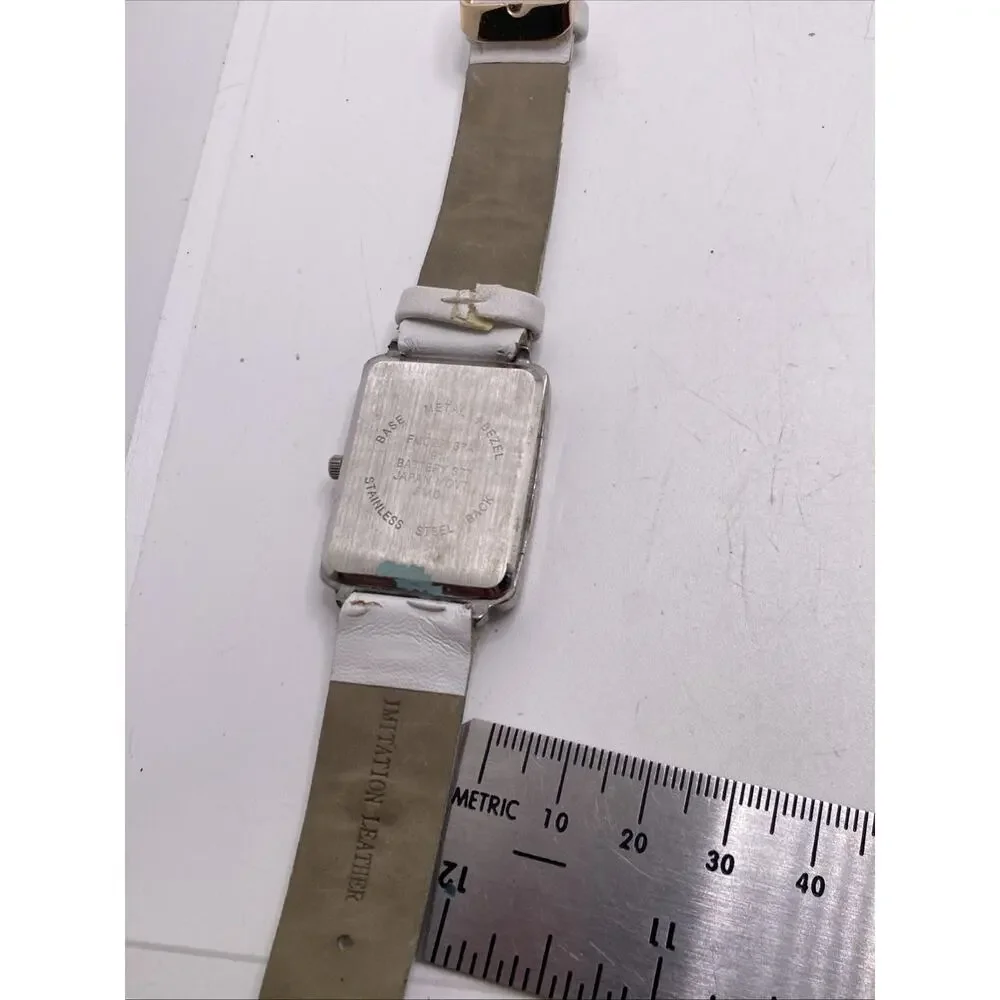 Vintage Womens Silver Tank Watch New Battery